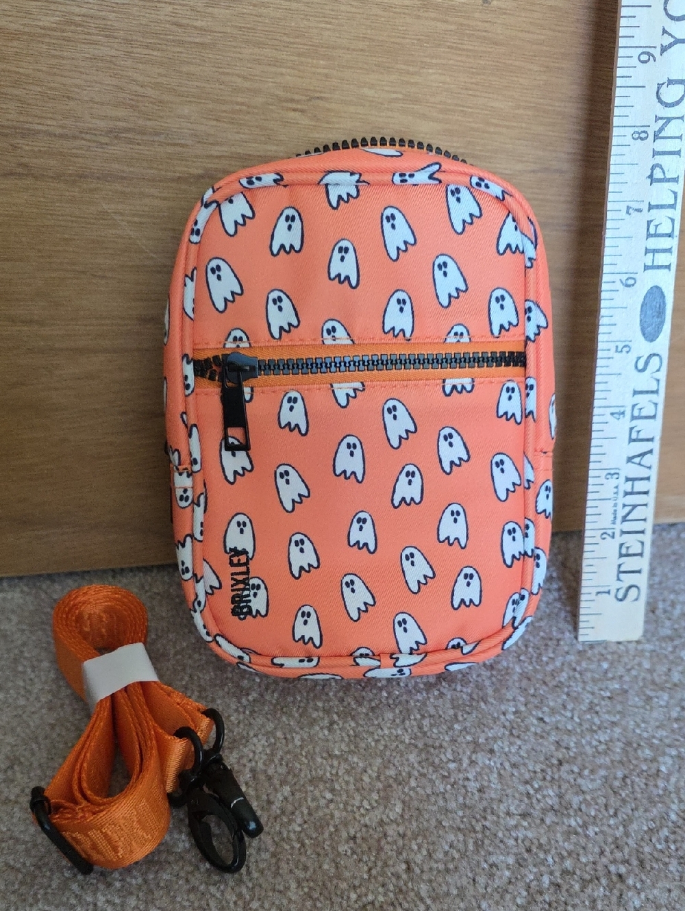 Ghost Print Crossbody Pouch - Orange